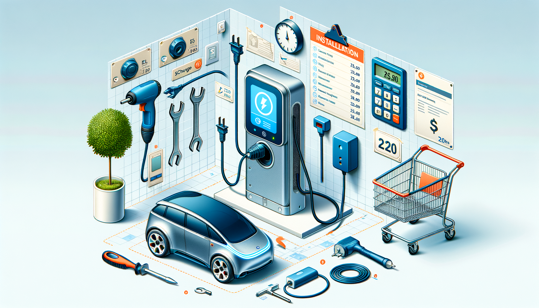 Ilustrasi Instalasi Home Charger EV di Rumah