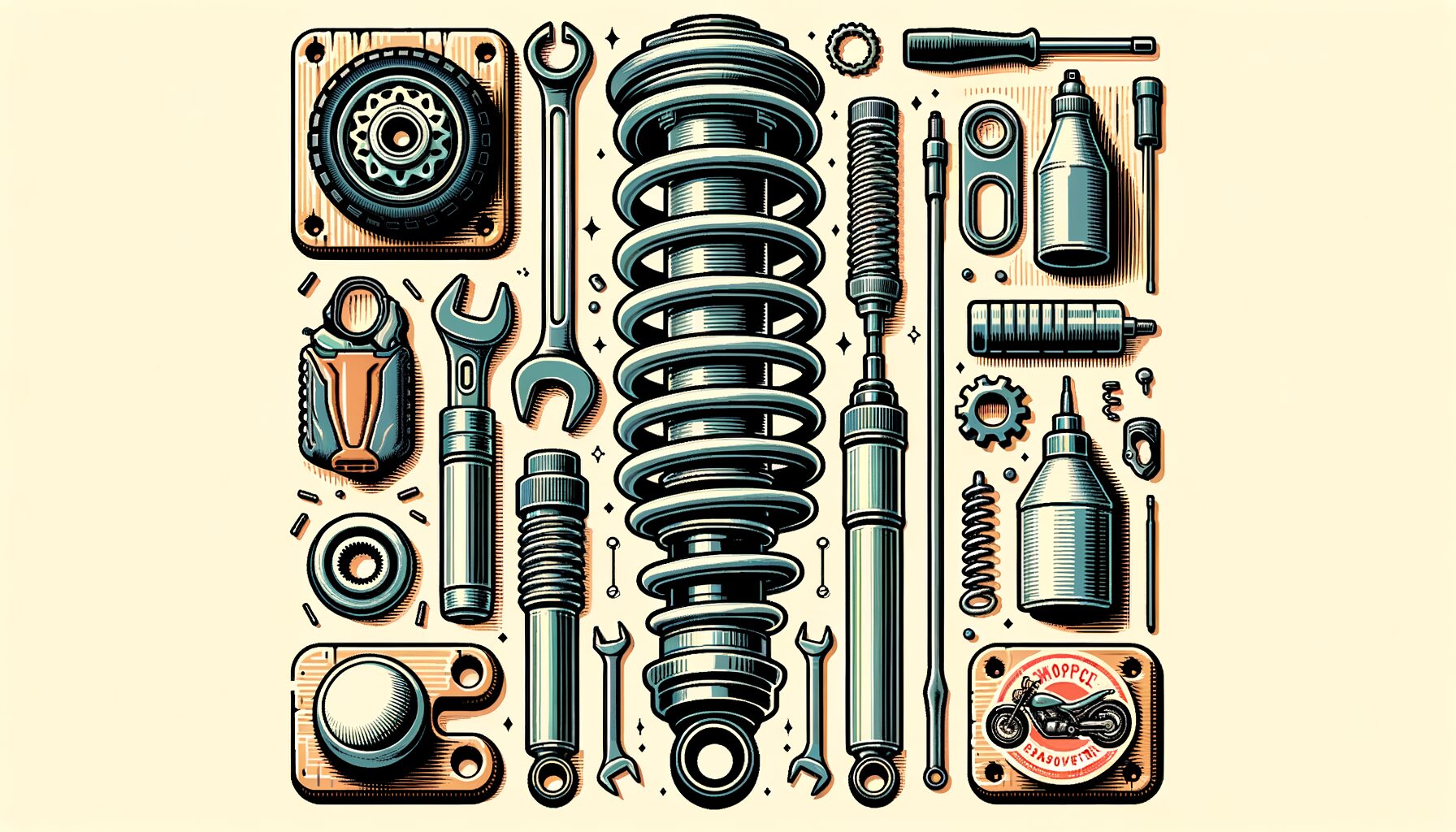 Ilustrasi cara merawat shockbreaker motor agar awet, empuk, dan aman