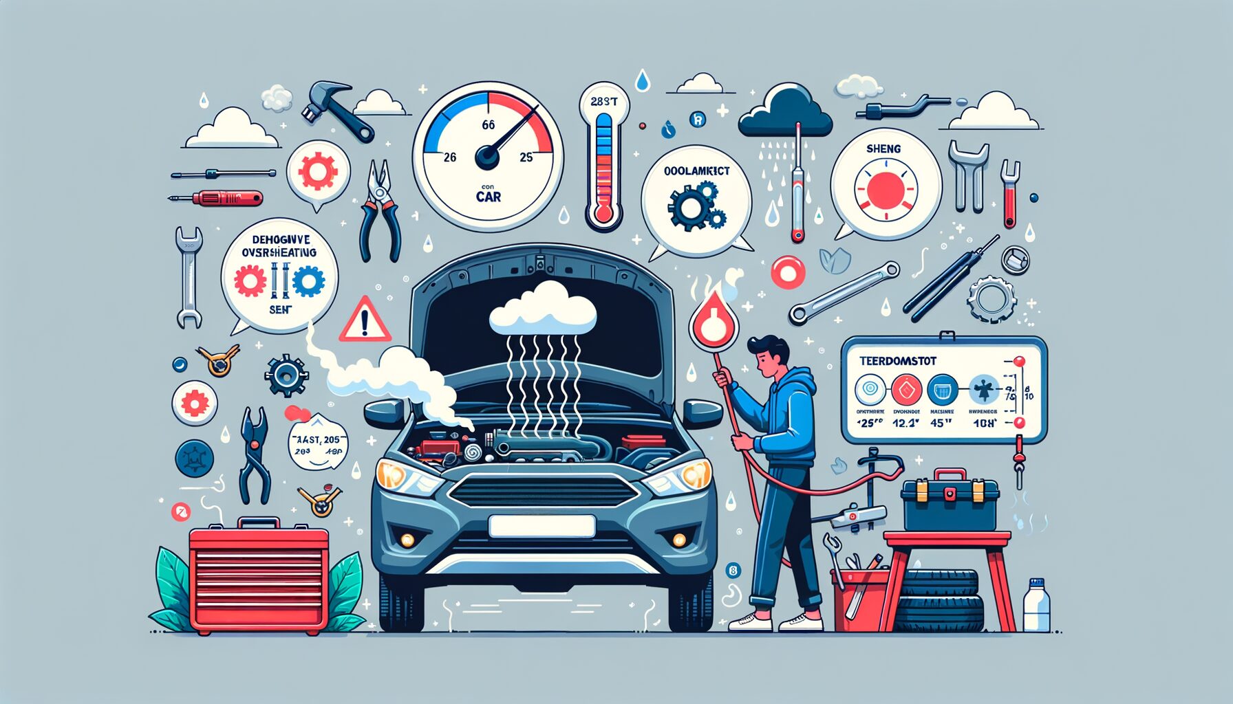 Ilustrasi cara mengatasi mesin mobil overheat