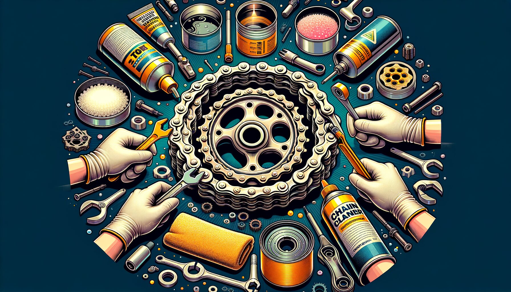 Ilustrasi perawatan rantai motor