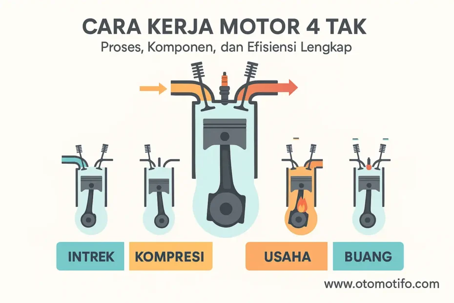 Cara Kerja Motor 4 Tak: Proses, Komponen, dan Efisiensi Lengkap