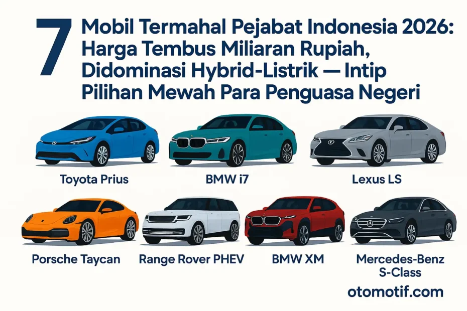 7 Mobil Termahal Pejabat Indonesia 2026: Harga Tembus Miliaran Rupiah, Didominasi Hybrid-Listrik—Intip Pilihan Mewah Para Penguasa Negeri