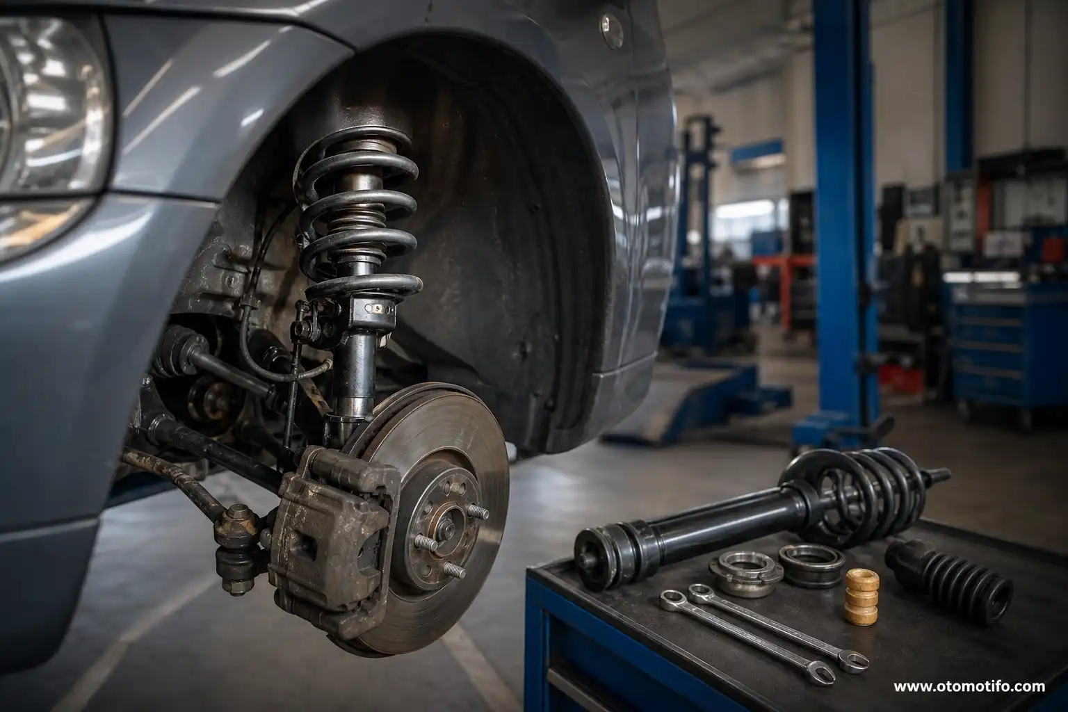 Komponen shockbreaker depan mobil